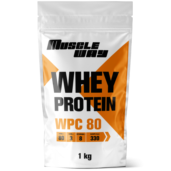Протеин сывороточный концентрат MuscleWay WPC 80 порошок 1 кг.