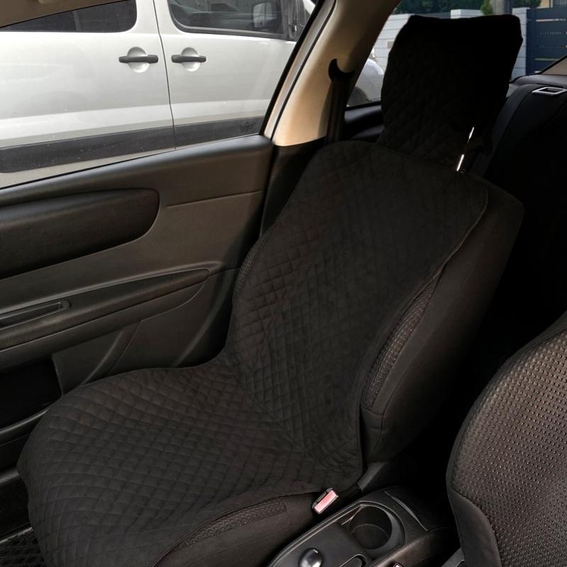 Накидка на сидіння автомобіля з підголівником еко-замша 1 шт. Чорний (762)