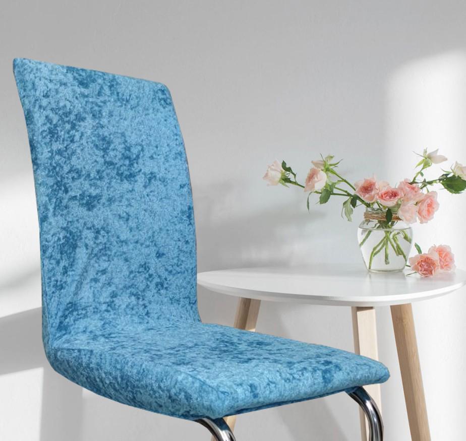 Чехол натяжной на стул GOSPO велюровый Бирюза (2151544734) - фото 2
