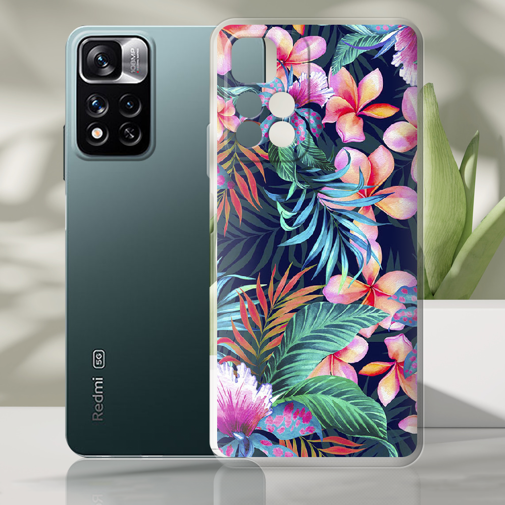 Чохол BoxFace Xiaomi Redmi Note 11 Pro Plus 5G flowers in the tropics Прозорий силікон (44441-up1971-44441) - фото 2