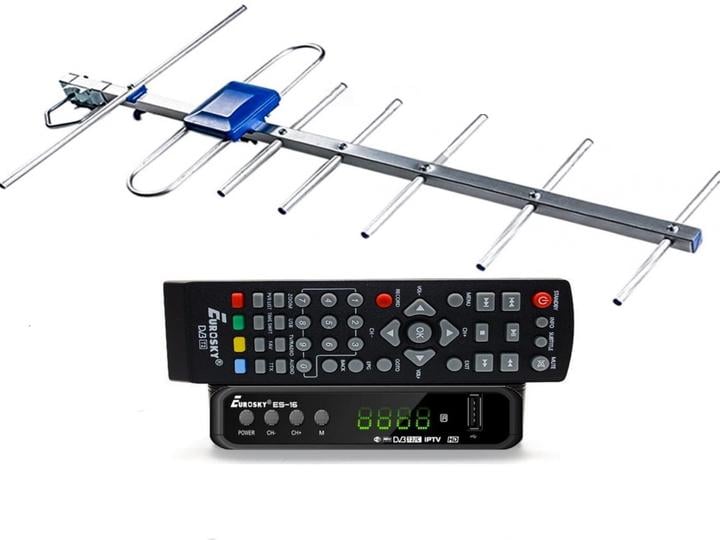 Тюнер с функциями медиаплеера и IPTV/WebTV Eurosky ES-16+/внешняя антенна Eurosky Favorit сдо 55 км