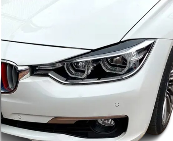 Накладки на фары BMW F30 АБС Черный глянец - фото 2