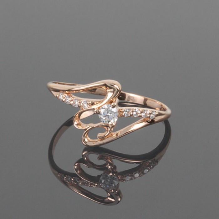 Каблучка золота з фіанітами (2249128011)