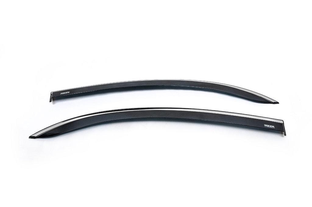 Ветровики с хромом Niken для Renault Kangoo 2008-2020 гг. поликарбонат Черный