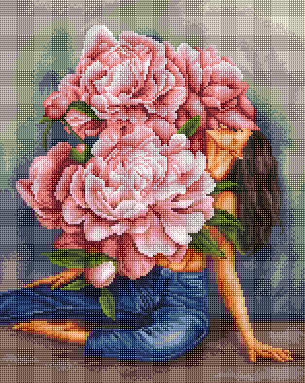 Алмазная мозаика Brushme Водоворот пионов 40x50 см (DBS1064)