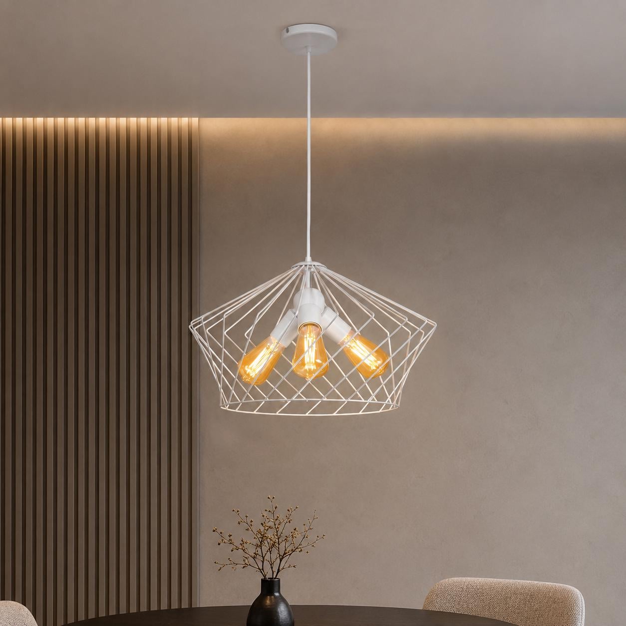 Подвес лофт MSK Electric Белый на три лампы NL 3329-3 W