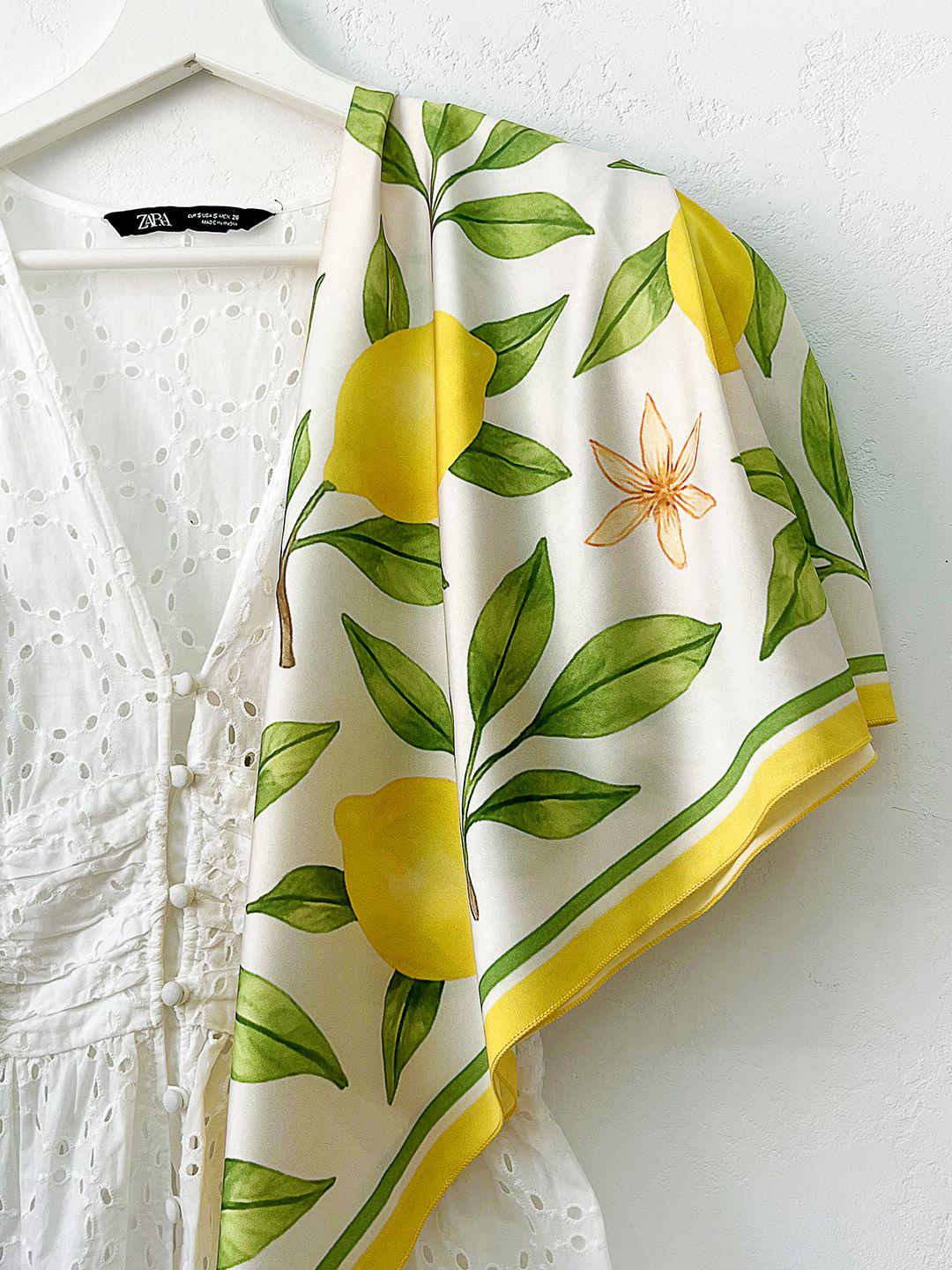 Платок шелковый 68х68 см Лимоны (HUST_25M041)