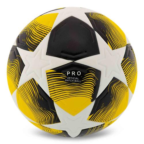 М’яч футбольний STARS SP-Sport FB-7589 №5 PU ламінований клеєний Біло-жовтий (31773513)