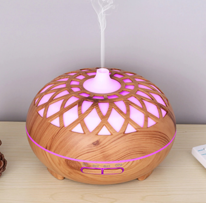 Аромадиффузор увлажнитель воздуха Aroma Diffuser c подсветкой 400 мл Светлое дерево (SK085) - фото 4