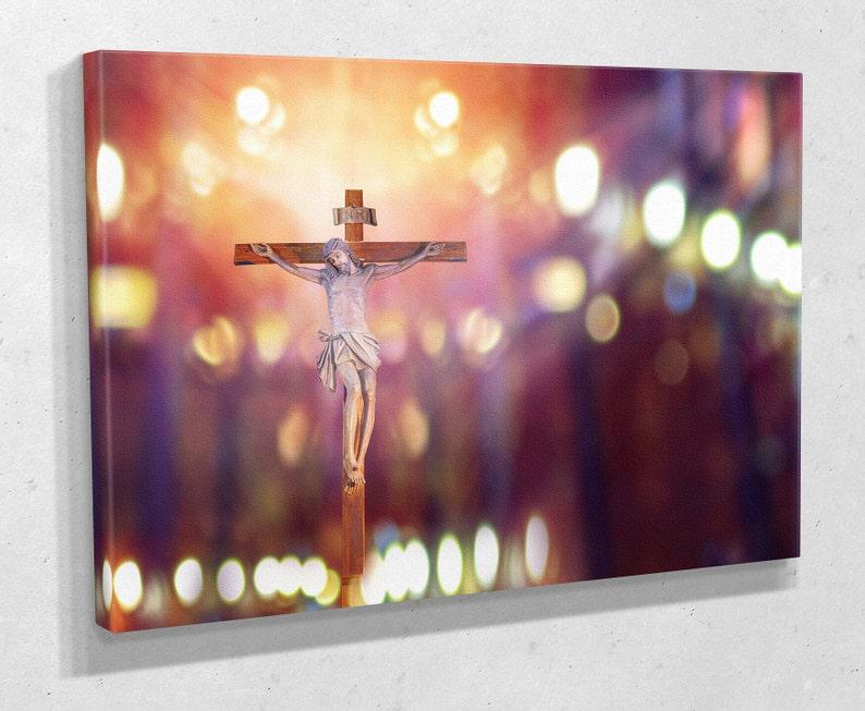 Картина для интерьера Распятие Иисуса Христа 120x80 см (827)
