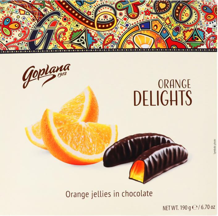 Мармелад жевательный в шоколаде Goplana Orange 190 г