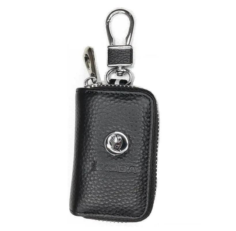 Чехол для ключей с карабином Skoda кожа (608347)