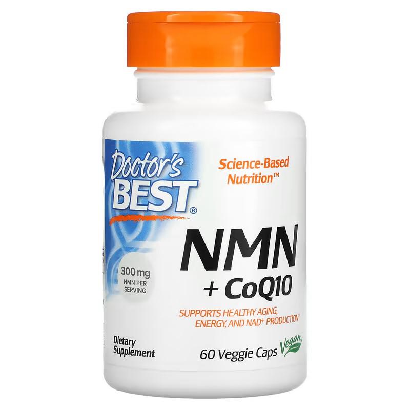 Витамины Doctor's Best NMN 150 mg CoQ10 50 mg никотинамидмононуклеотид/коэнзим 60 veggie capsules