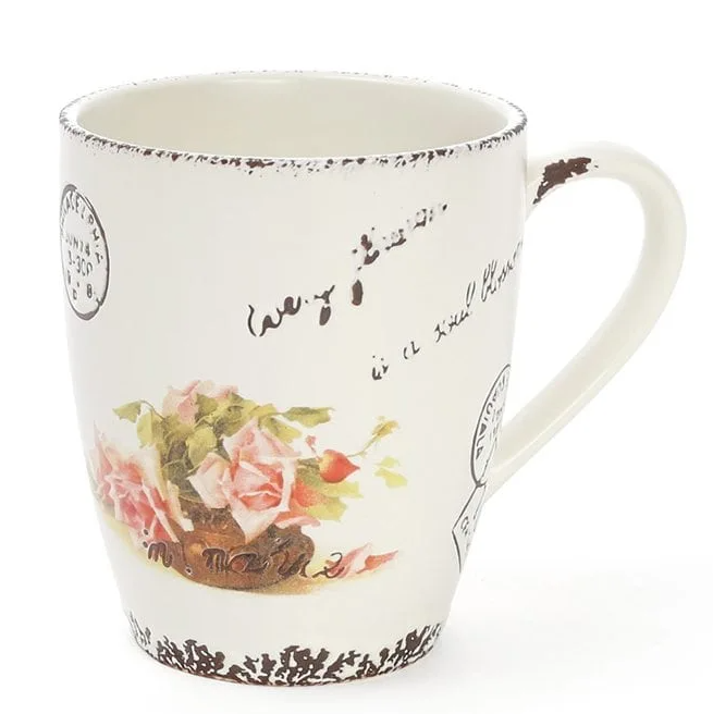 Чашка керамическая Flora Провансальская роза 0,325 л (31344)