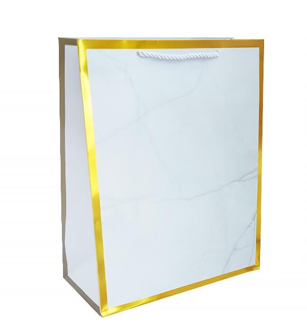 Подарунковий пакет Marble 18x23x10 см White (514175)