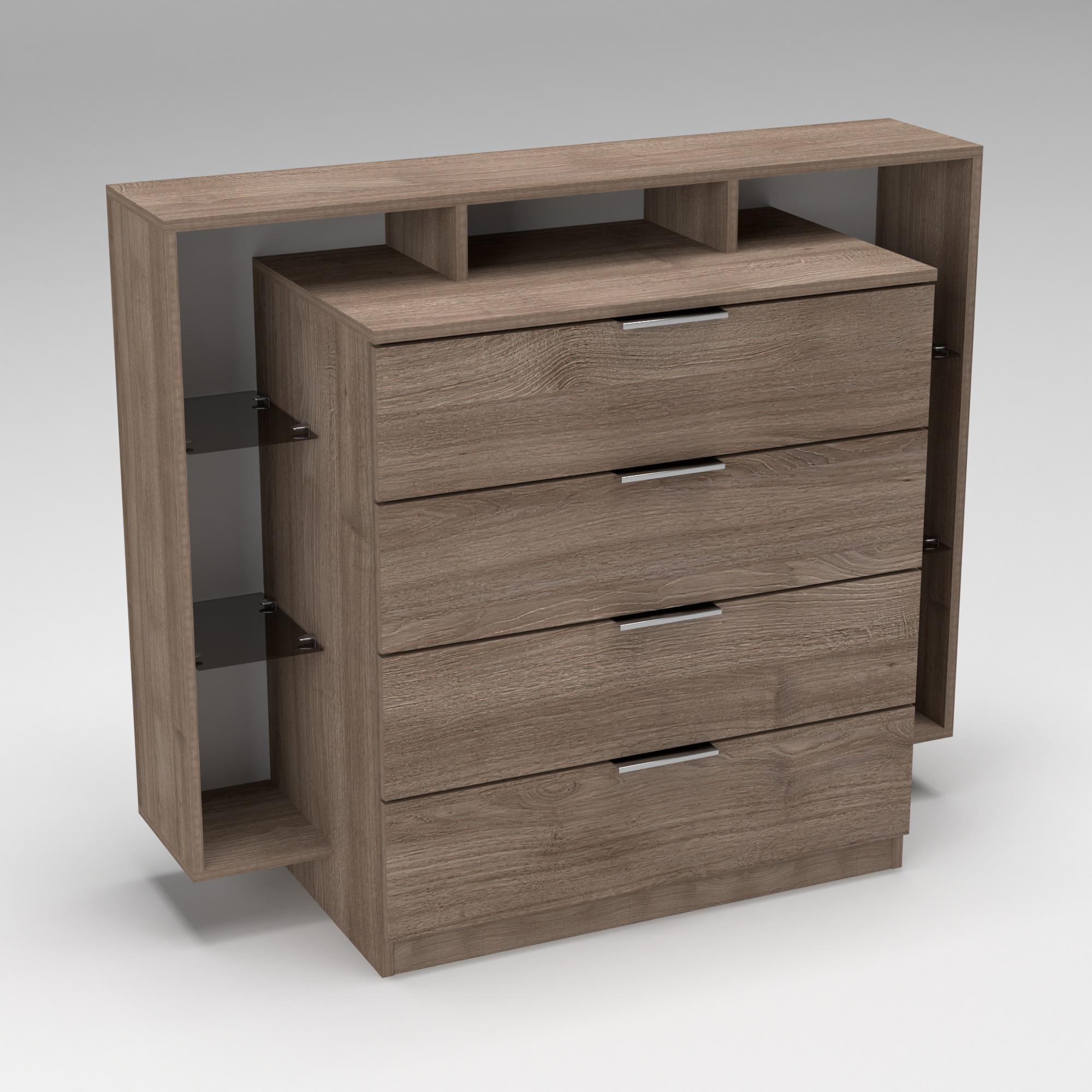 Комод Континент Кристал 1200х450х1000 мм Дуб Шамони темный (132713)