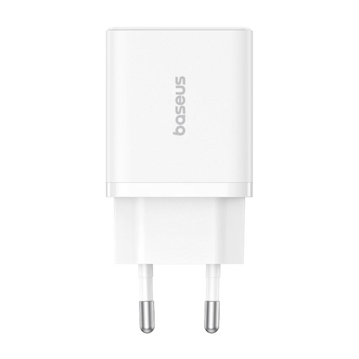 Зарядний пристрій BASEUS P10111404213-00 Cube Fast Charger C+U 30W з двома портами USB-A і Type-C Білий (612279)