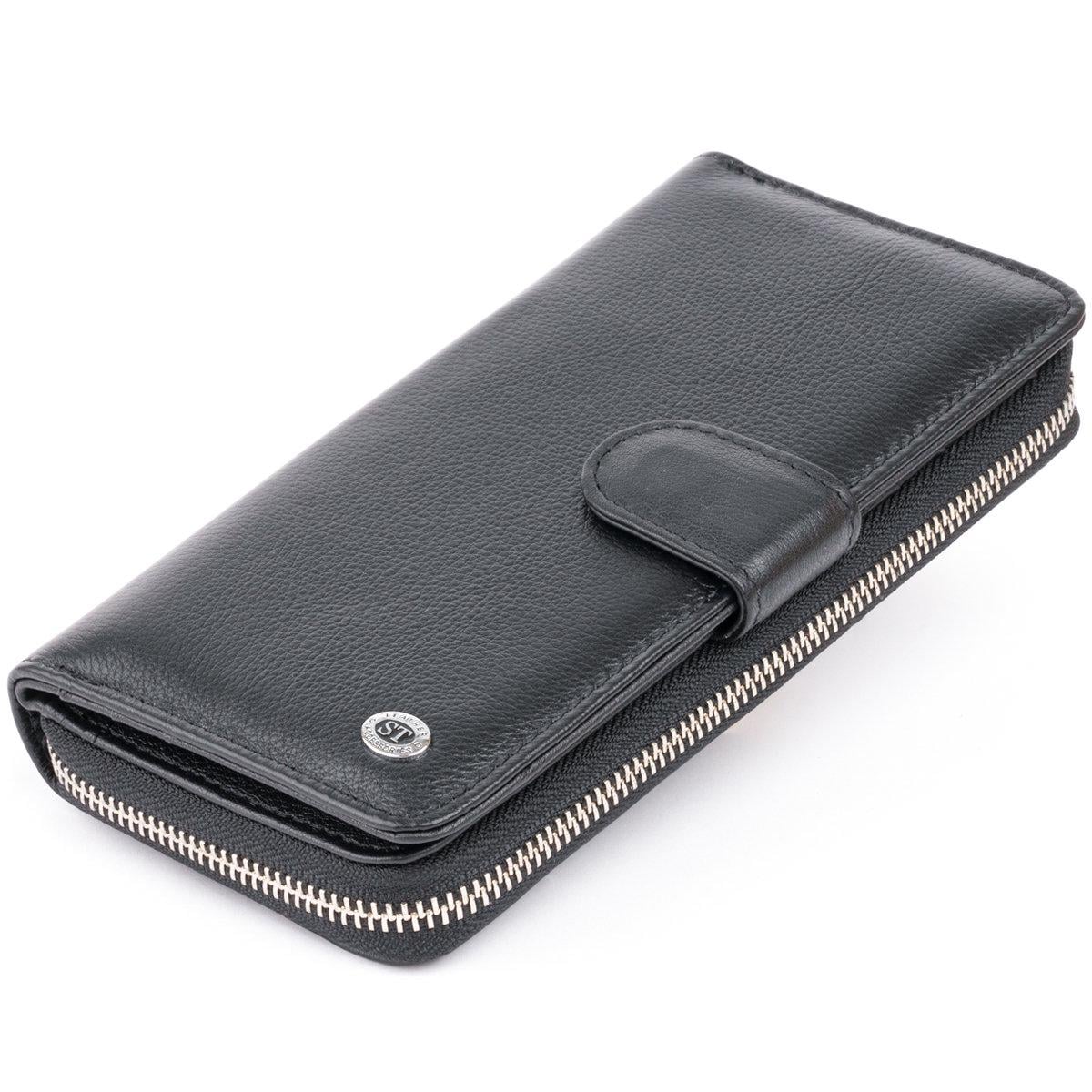 Кошелек женский унисекс ST Leather 19300 из натуральной кожи Черный (168-136-19300)