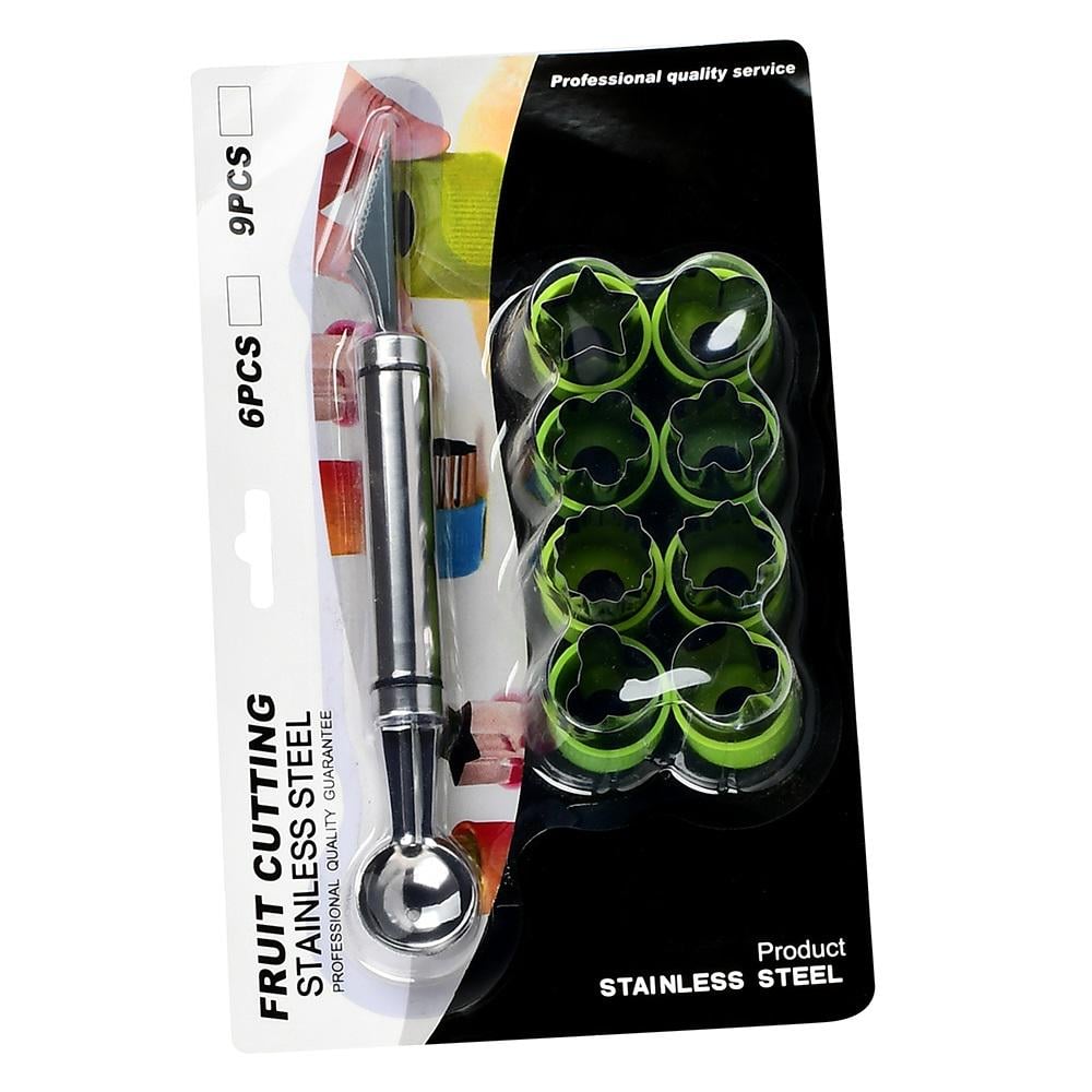 Набір плунжерів та фрукторізка Stenson R97117 9 предметів нержавіюча сталь та пластик 26х16,5 см Різнокольоровий (dfc24eda)