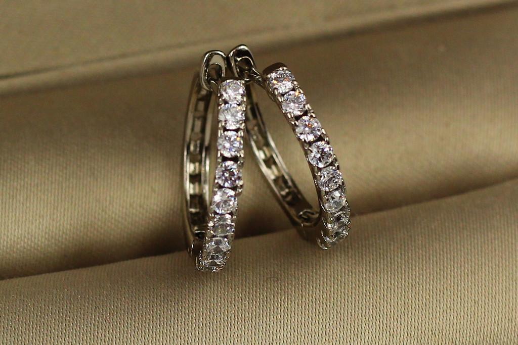Серьги Xuping Jewelry Колечки 1,7 см Серебристый (1861450658)