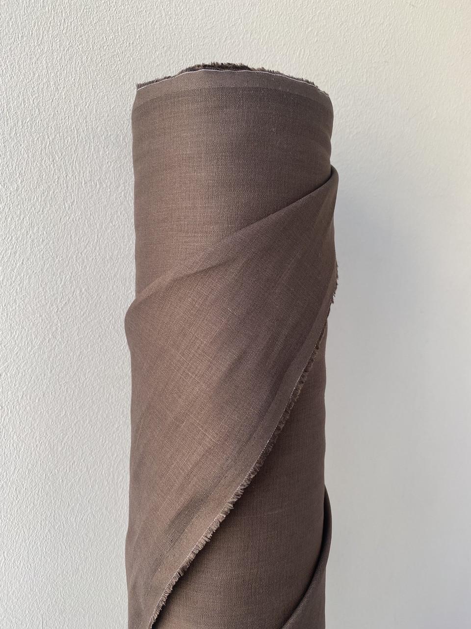 Ткань рубашечно-платьевая LINEN PLUS льняная натуральная 143 см 1547 Коричневый - фото 2 Ткань рубашечно-платьевая LINEN PLUS льняная натуральная 143 см 1547 Коричневый - фото 2
