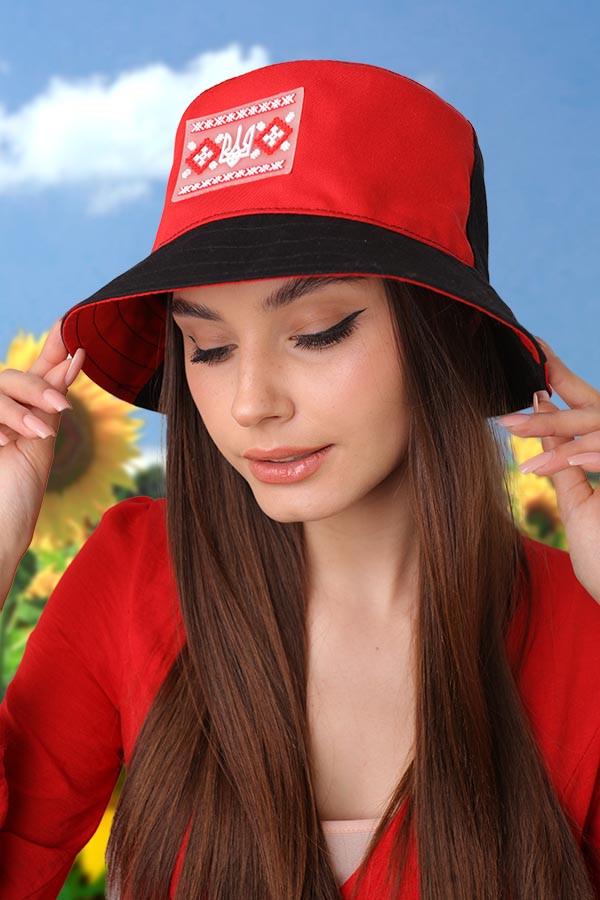 Панама летняя Braxton Вишиванка унисекс Красный/Черный (1455)