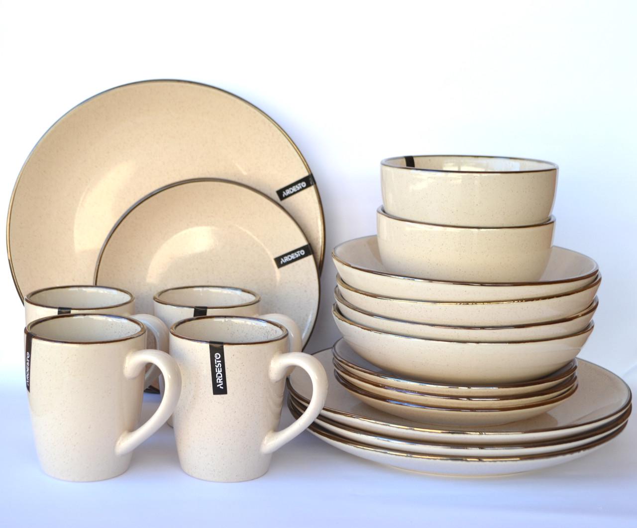 Сервиз столовый Ardesto Emilia AR0021EBG 21 пр. Бежевый (8-6-5093026)