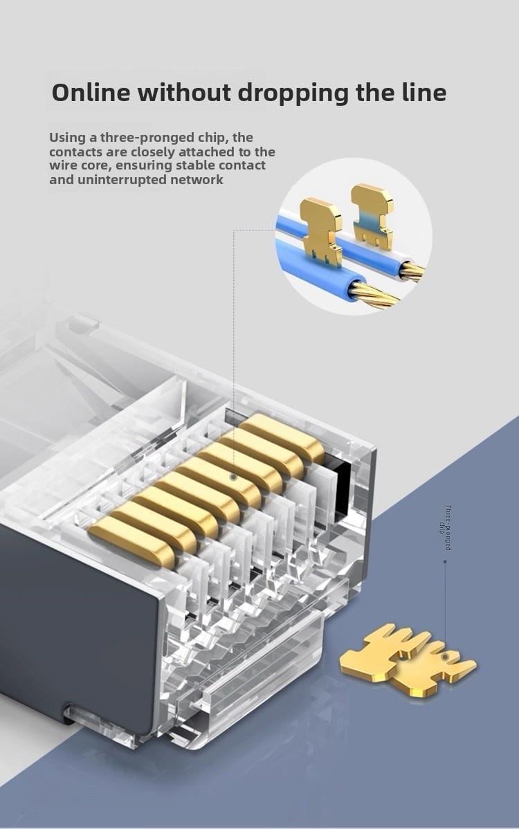 Коннектор Ugreen RJ45 Cat6a 10 гбит/с 10 шт. Серебристый (70316) - фото 4
