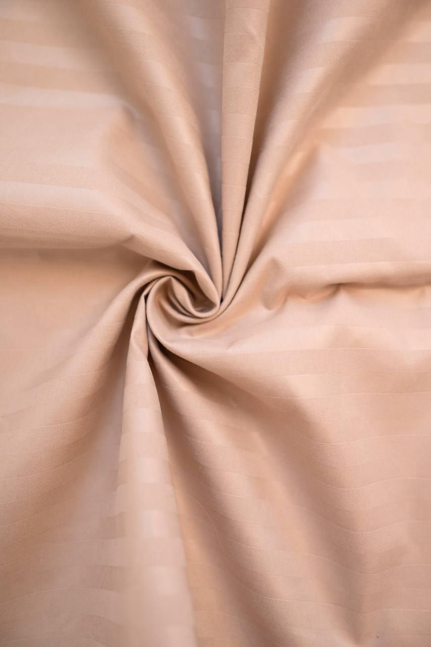 Комплект постільної білизни Signorina Siena зі страйп-сатину євро 50х70 см/70х70 см Бежевий (008E) - фото 5