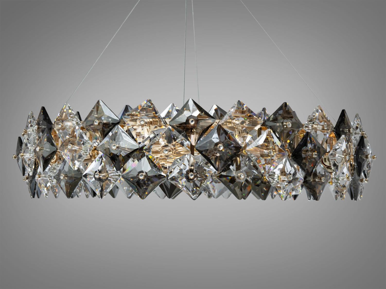 Люстра хрустальная подвесная 41 Вт Золотой/Черный (21001/800x300SGD)