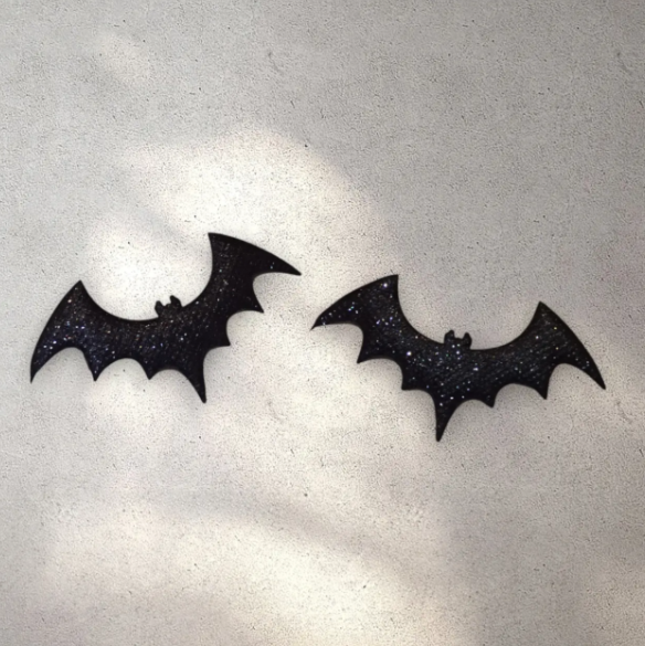 Заколки на Хелловін Кажан з блискітками One size Чорний (703161/1) - фото 3