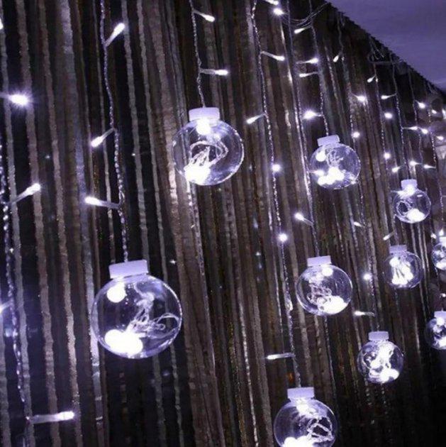 Гирлянда RD-070 Штора Шарик в шарике Белый (М-15194)