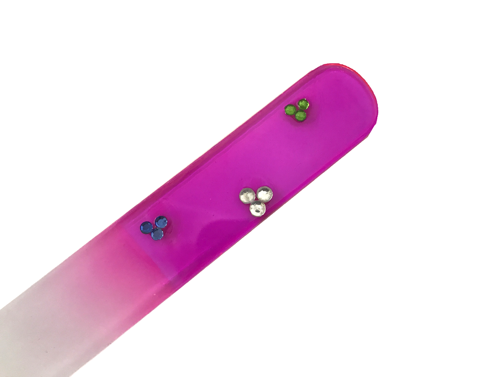 Пилочка стеклянная широкая скругленная со стразами 20х2,5 см