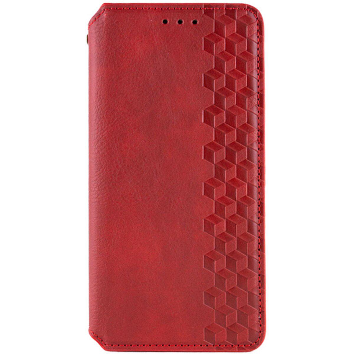 Противоударный Чехол-книжка Rubic Leather для смартфона Xiaomi Redmi 13 4G  Red