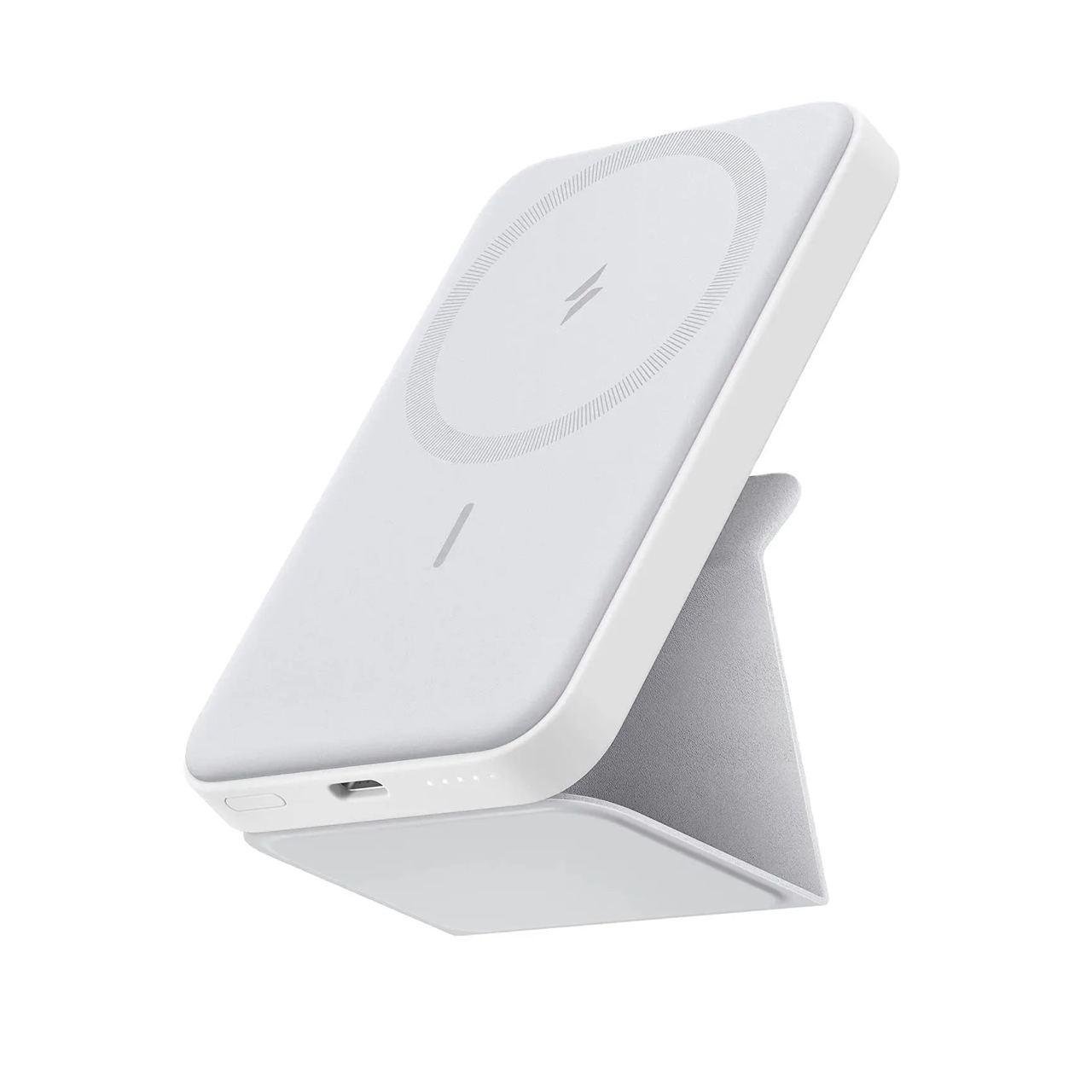 Повербанк магнітний Anker 622 MagGo 5000 mAh 12W з бездротовою зарядкою та підставкою Білий (A1611)