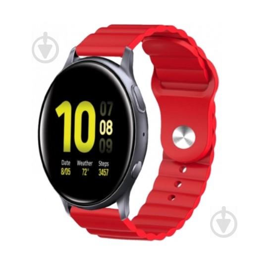 Ремешок BeWatch для Samsung Galaxy Watch 42 | 3 41 mm | Active | Active 2 силиконовый 20мм Wave Красный (1010704)
