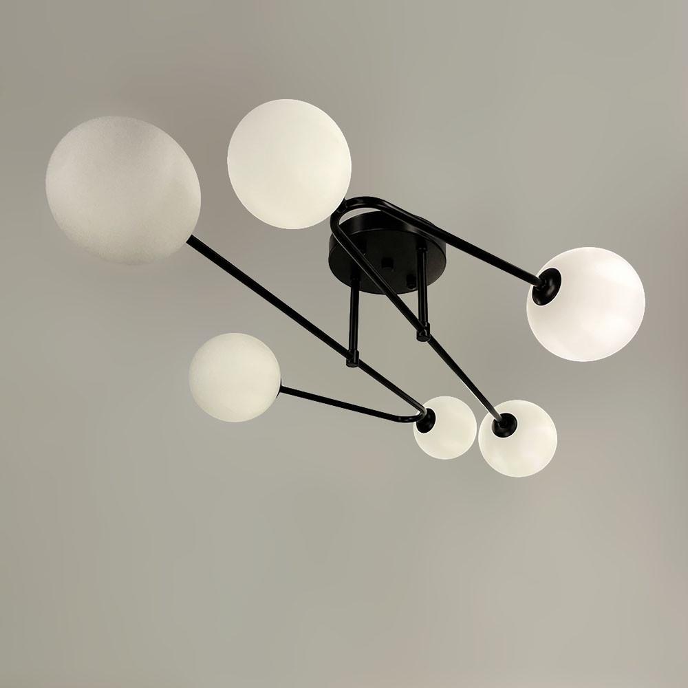 Люстра стельова з вигнутими ріжками на 6 ламп Чорний (YQ 317/6 BK+WT) - фото 2 Люстра стельова з вигнутими ріжками на 6 ламп Чорний (YQ 317/6 BK+WT) - фото 2