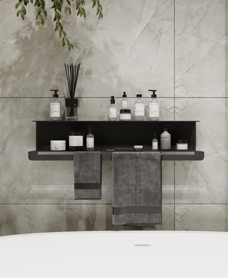 Вешалка-полка под полотенца NC Home Towel shelf Черный (110102) - фото 2 Вешалка-полка под полотенца NC Home Towel shelf Черный (110102) - фото 2