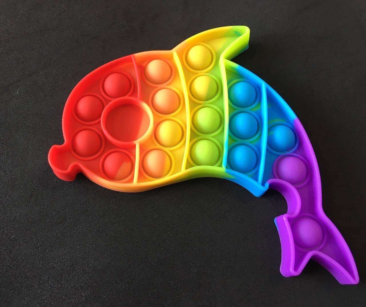 Игрушка-антистресс пупирка Pop It Дельфин Радужный (500140-2ER)