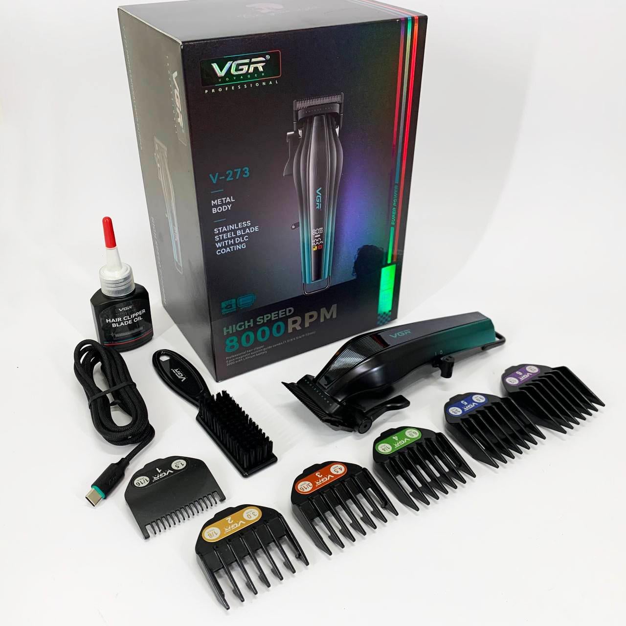 Машинка акумуляторна для стрижки VGR V-273 Green (13352194)