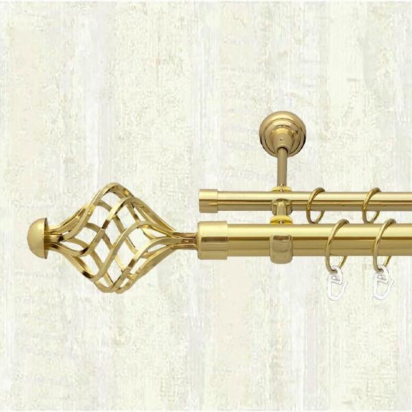 Карниз для штор Orvit Арезо двухрядный 25/16 мм 160 см Золотой (000-6976)