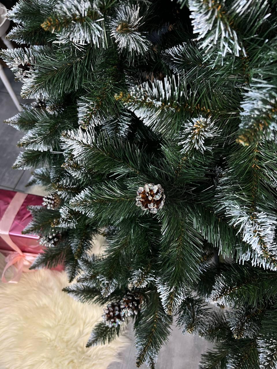 Штучна ялинка засніжена Елітна з шишками 2,5 м Зелений (YA678251) - фото 2