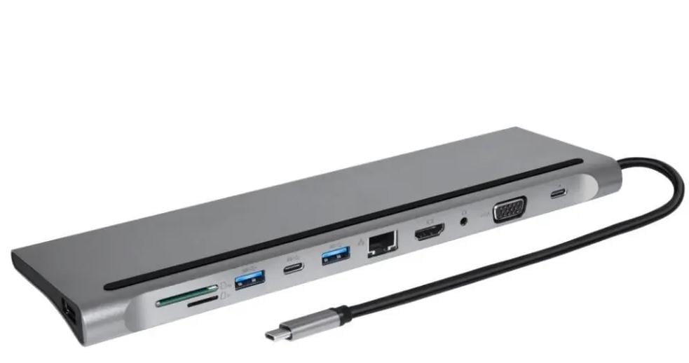 USB-хаб Xo Hub010 Type-C to 3USB HDMI 2 Type-C RJ45 SD microSD VGA 3.5 (10290632)