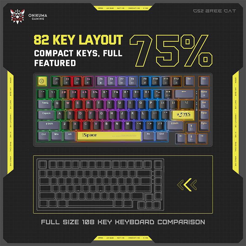 Клавиатура механическая игровая Onikuma G52 RGB переключатели Brown Switch (29850735) - фото 7 Клавиатура механическая игровая Onikuma G52 RGB переключатели Brown Switch (29850735) - фото 7