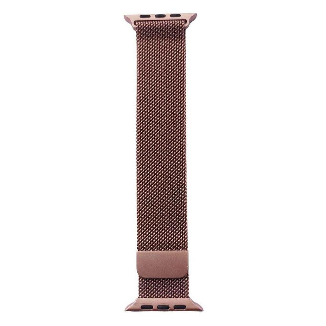 Ремешок металлический для Apple Watch Milanese Loop Band 42/44/45/49 мм Gold/ Rose (rmp g rose)