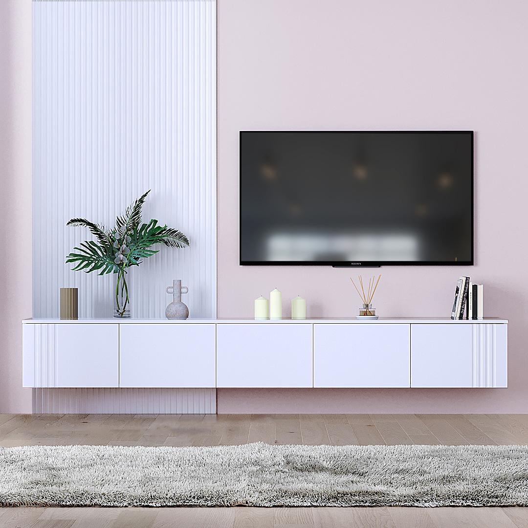 Тумба навісна DiPortes Портленд К-508 МДФ 250х33х35 см Білий матовий (00229)