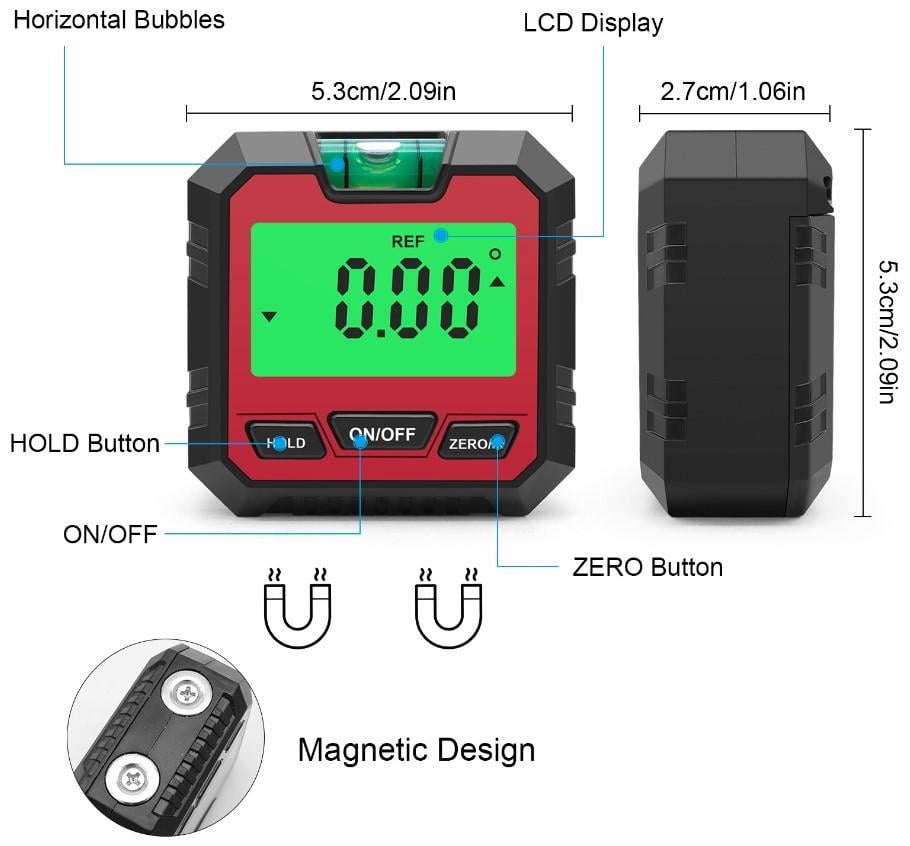 Кутомір Level Meter R електронний магнітний/інклінометр/цифровий рівень - фото 4 Кутомір Level Meter R електронний магнітний/інклінометр/цифровий рівень - фото 4