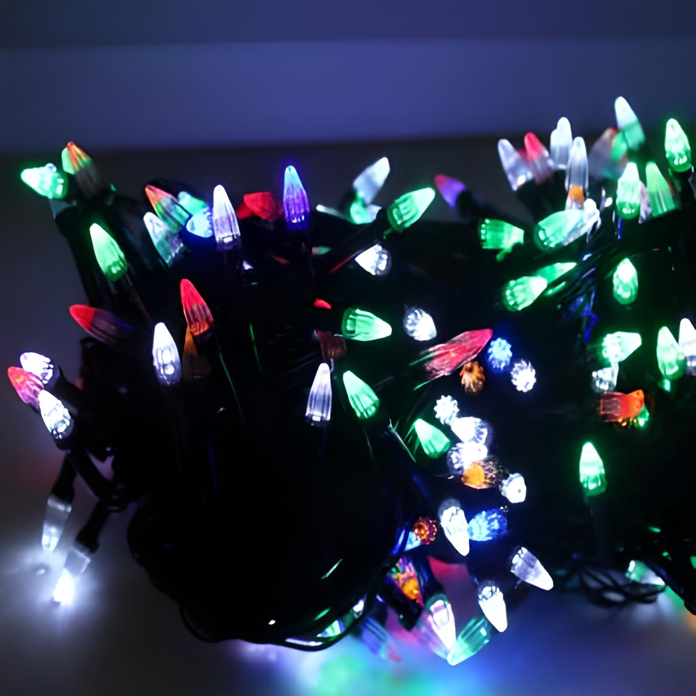 Гирлянда-бахрома ICICLE light на черном кабеле 100LED 3 м Разноцветный (000019220)