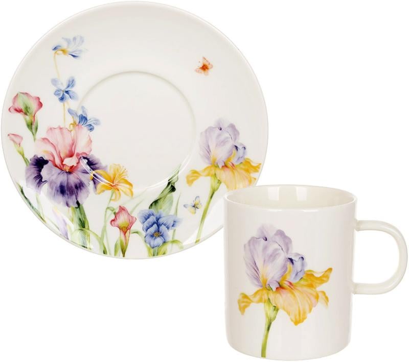 Набор фарфорового Iris 2 чашки с блюдцами 220 мл Набор фарфорового Iris 2 чашки с блюдцами 220 мл