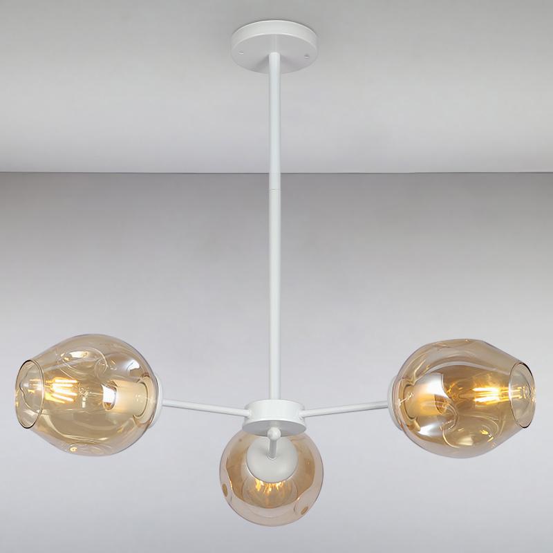 Люстра подвесная молекула Light House LS-15179-3 WH+BR на три лампы Белый/Коричневый